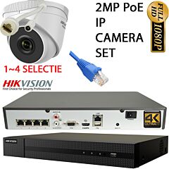 Hikvision PoE set 1 tot 4 ip camera met Exir nachtzicht