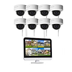 Wireless 8x vandal-resistant dome camera system with screen