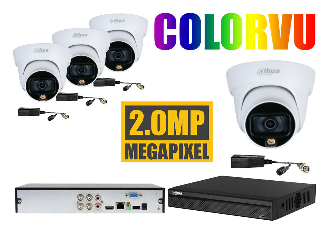 influenza moeilijk Schaar Dahua ColorVU XVR set met camera's met 2MP resolutie en geweldig kleuren  nachtzicht