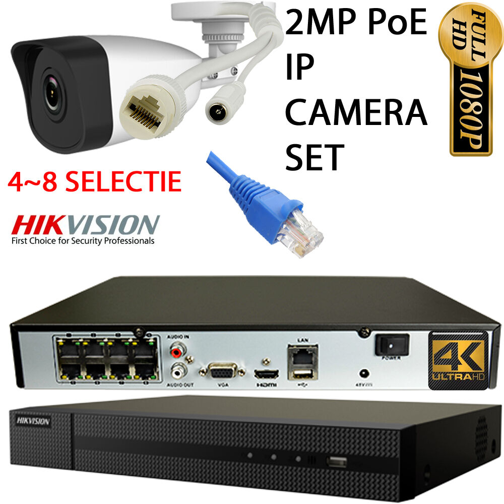 Onbelangrijk Elektricien Sluit een verzekering af Hikvision bullet 2mp 4x ip camera set stroom en beeld via 1 kabel