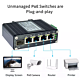 Dedicated PoE switch 12-48VDC in - 48VDC PoE out